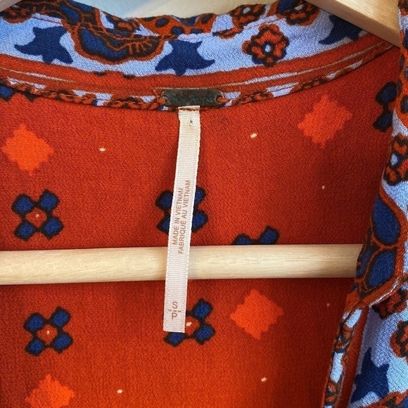 Free People Charlotte Mixed-Print Racerback Fit & Flare Top SZ S - Picture 5 of 7